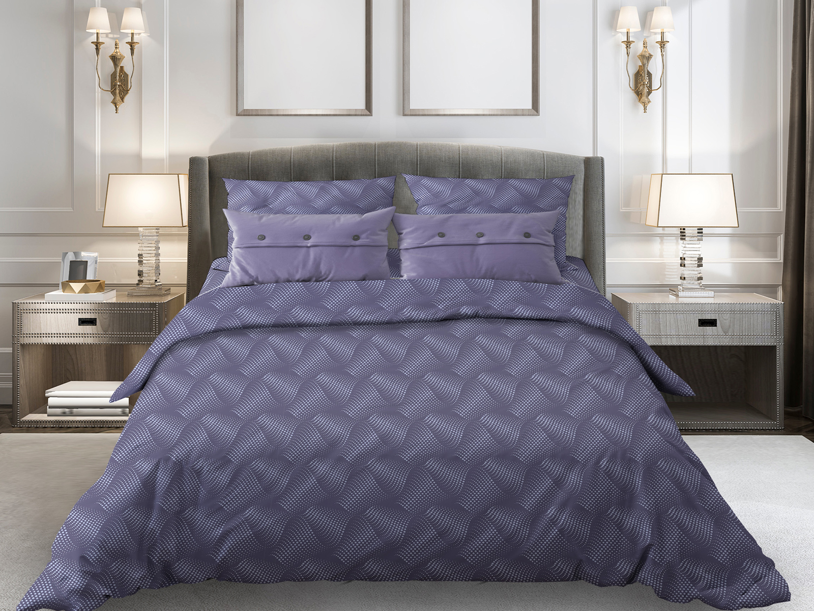 Комплект постельного белья 2-спальный Galtex Комфорт Иллюзия сине-фиолетовый