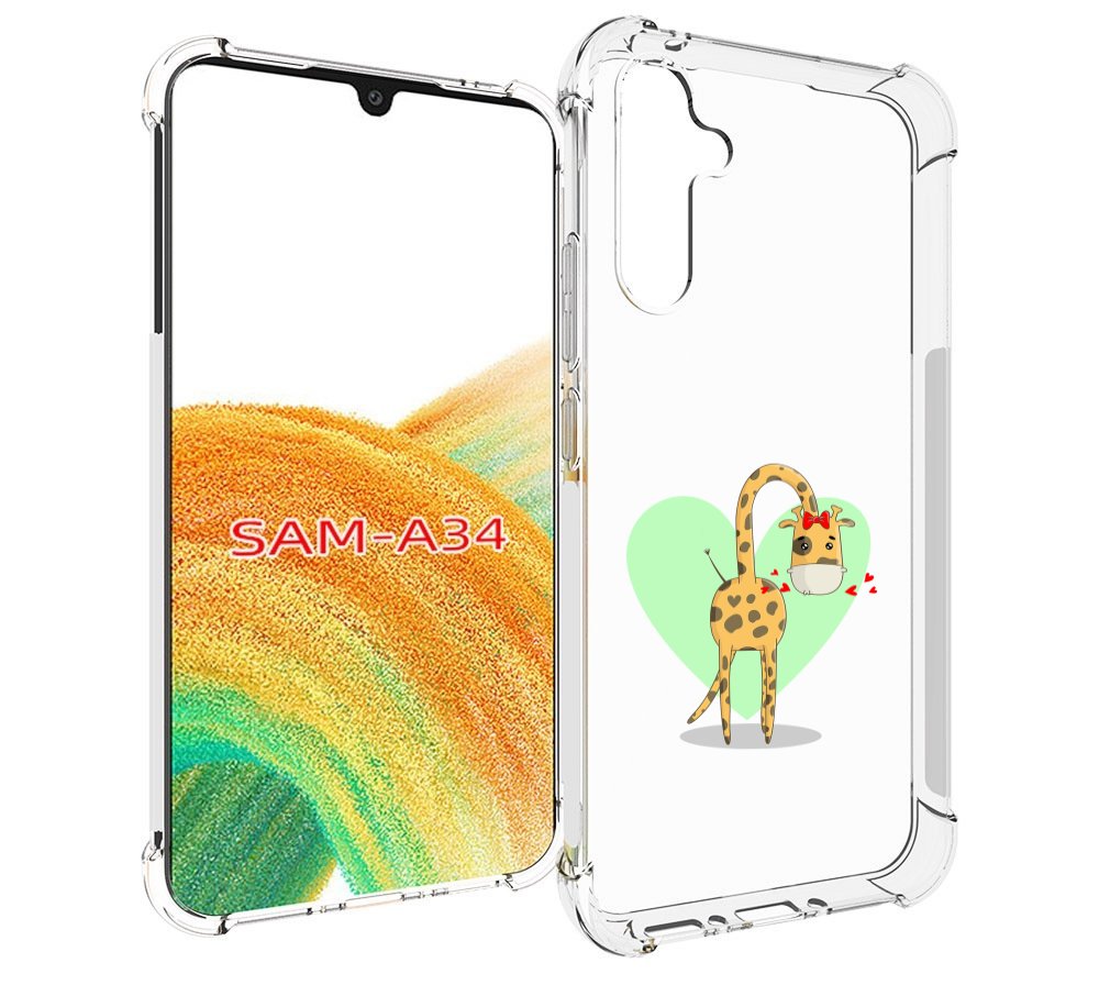 

Чехол MyPads Влюбленный жираф 14 февраля для Samsung Galaxy A34, Tocco