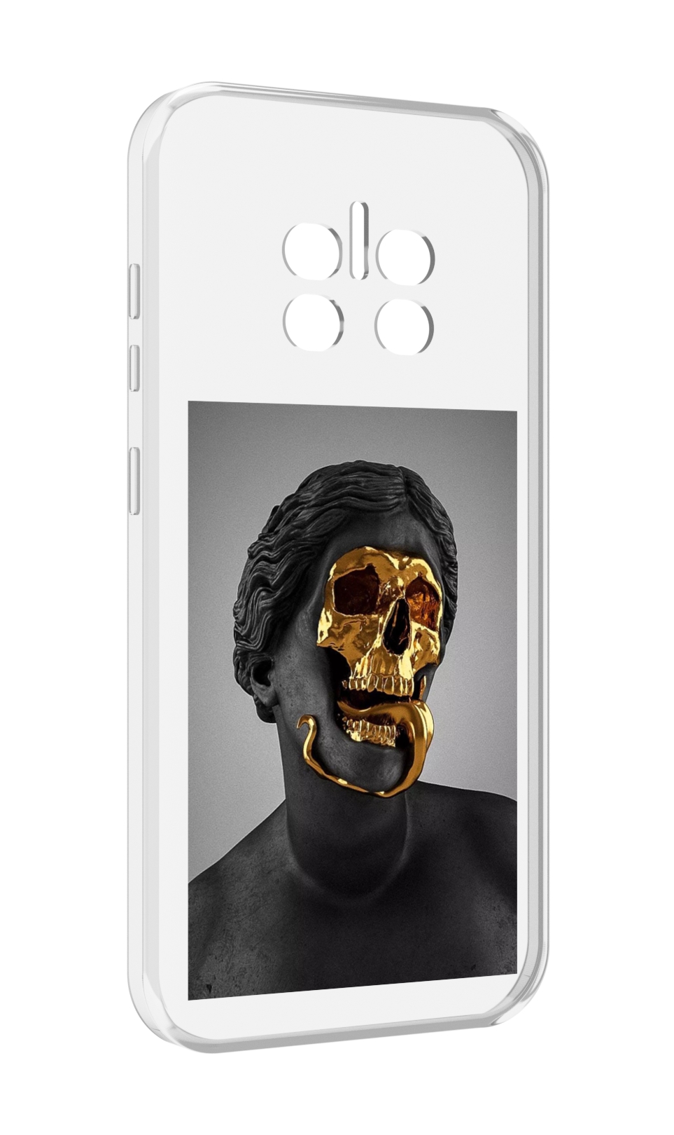 

Чехол MyPads золотой череп в статуе для Doogee V11, Прозрачный, Tocco