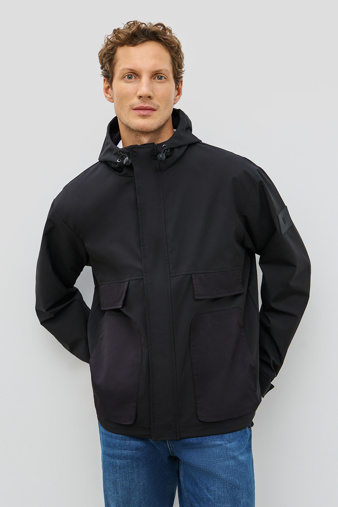 

Ветровка мужская Baon B6023019 черная L, Черный, B6023019