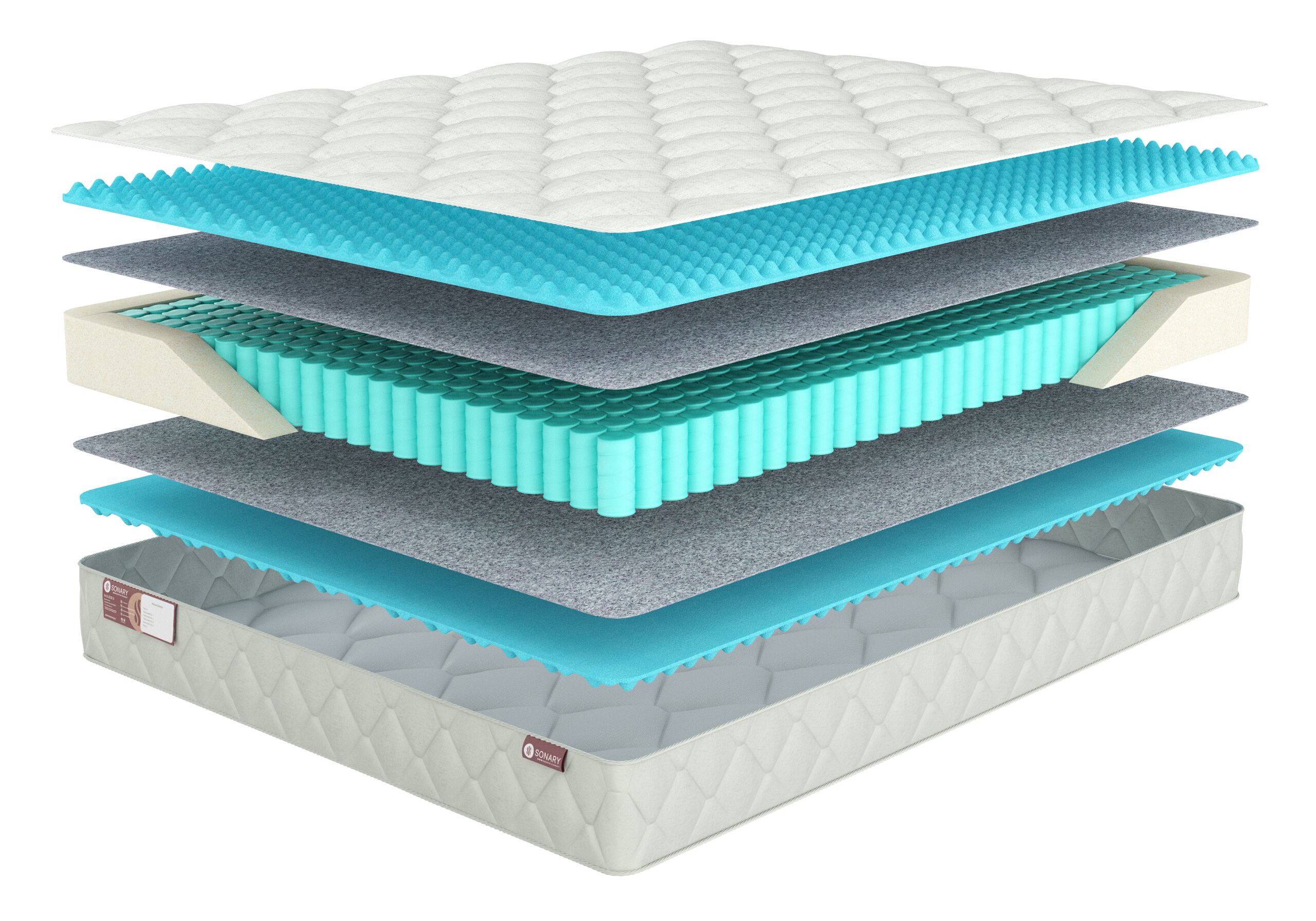 

Матрас Sonary Relax Asten 145х200, Бежевый;белый;серый;серебристый, Asten