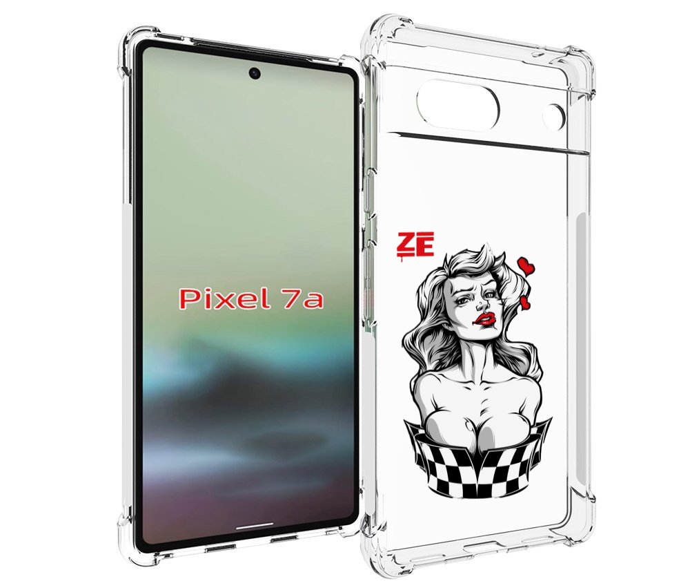 

Чехол MyPads черно белая девушка с красными губами женский для Google Pixel 7A, Tocco