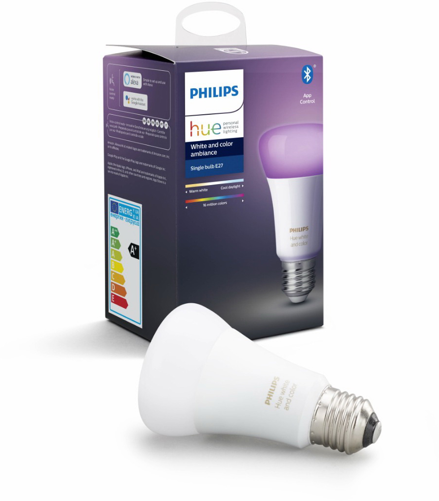 фото Умная светодиодная лампа philips hue white and color ambiance bluetooth e27