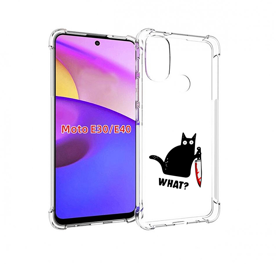 

Чехол бампер MyPads котик-убийца для Motorola Moto E30., Прозрачный, Tocco