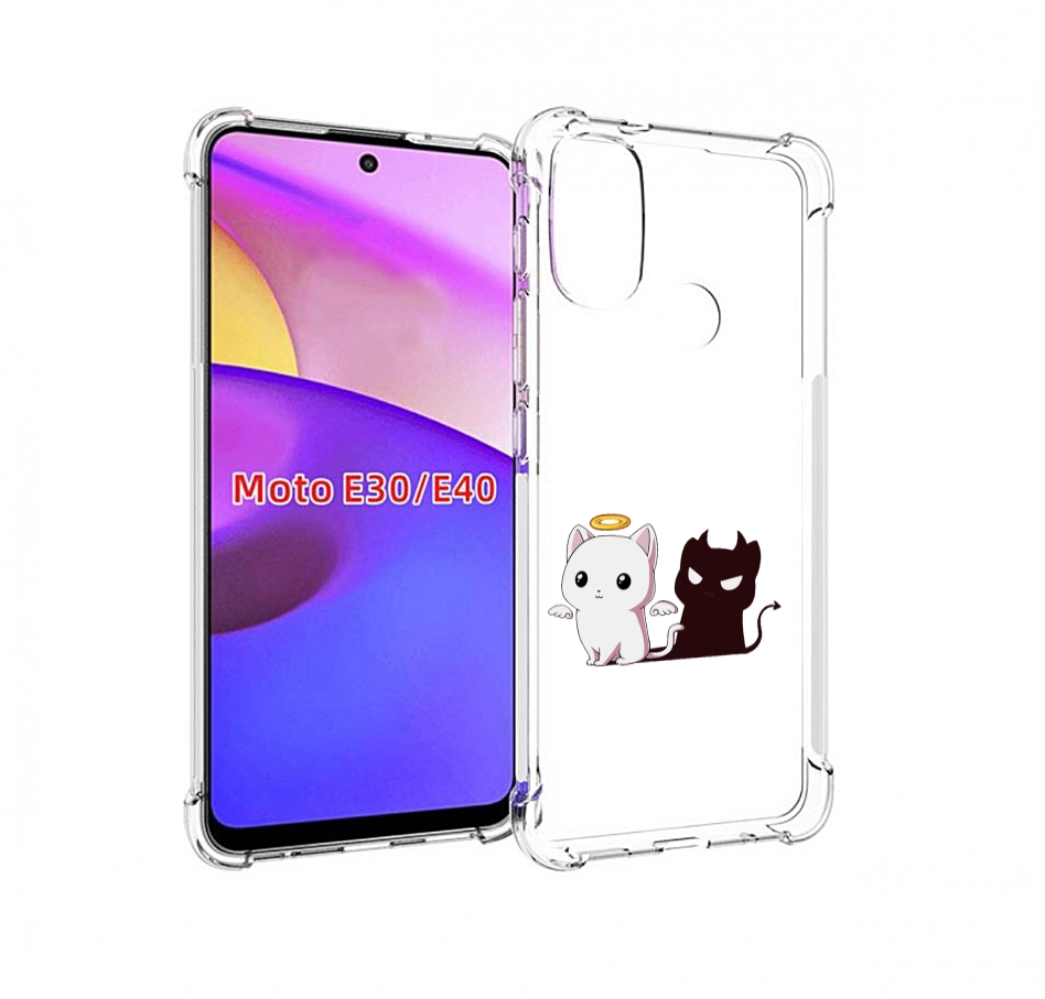 

Чехол бампер MyPads котик-с-злой-тенью для Motorola Moto E30., Прозрачный, Tocco