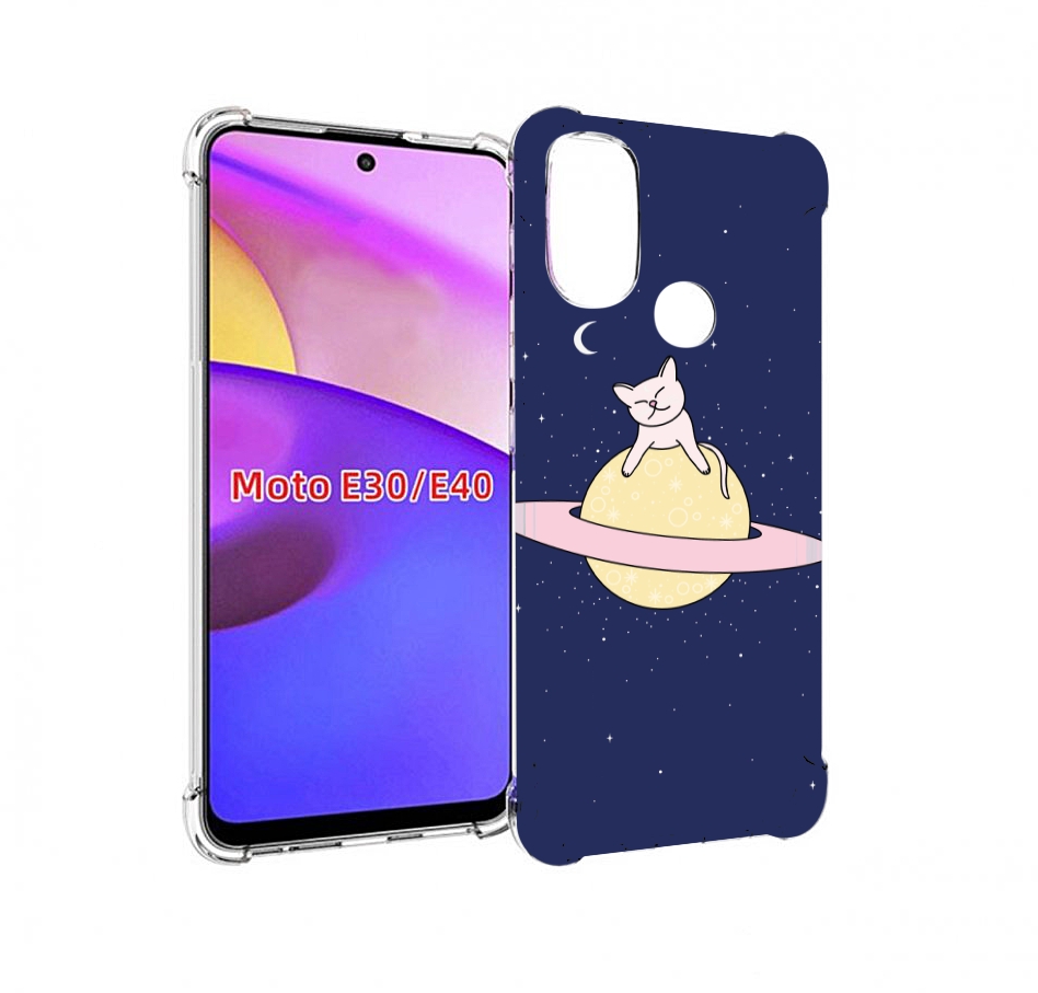 

Чехол бампер MyPads котик на планете для Motorola Moto E30., Прозрачный, Tocco