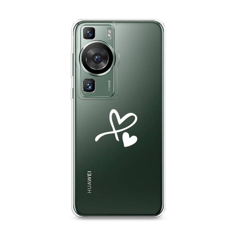 

Силиконовый чехол "Сердечко минимализм" на Huawei P60, Белый;прозрачный