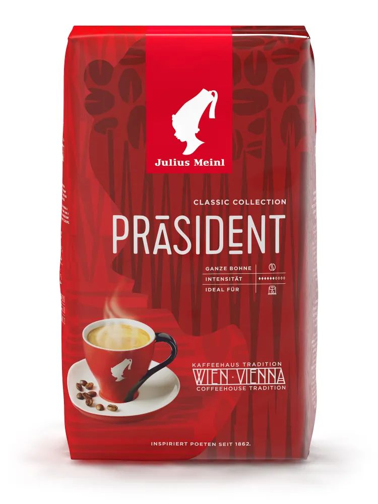 Кофе в зернах/кофе зерновой Julius Meinl Президент Классическая Коллекция/Prasident, 1кг (