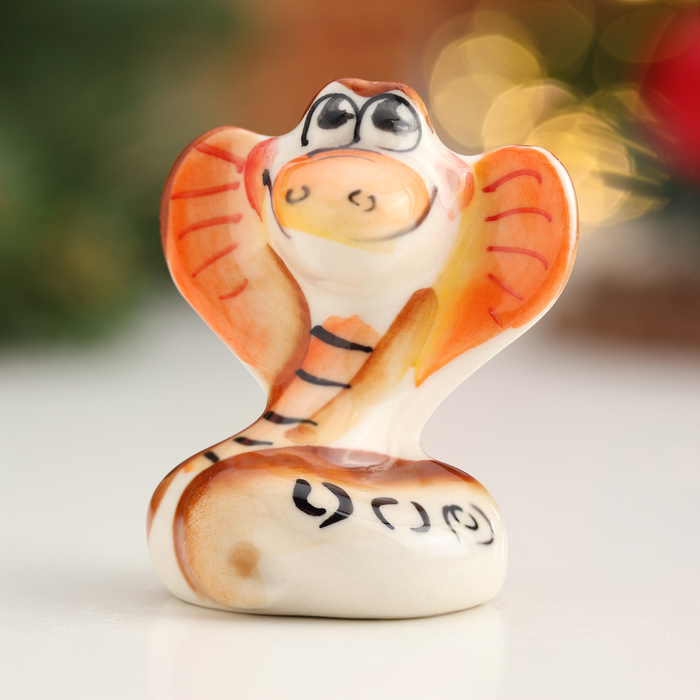 

Сувенир Змея Марфа, гжель, цвет, 5 см, Оранжевый