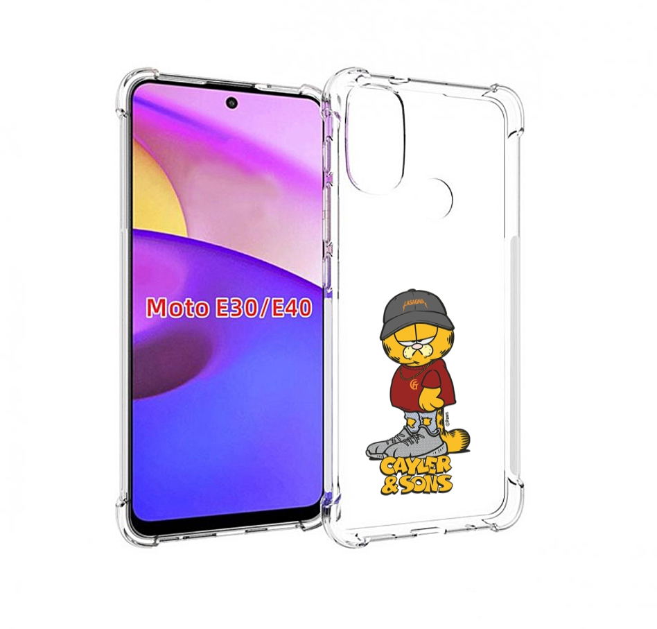 Чехол бампер MyPads кот-в-кроссовках для Motorola Moto E30.