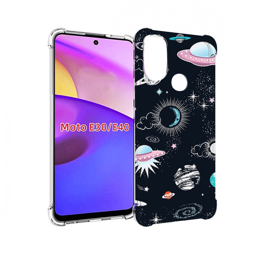 

Чехол бампер MyPads космос-мини-картинки для Motorola Moto E30., Прозрачный, Tocco