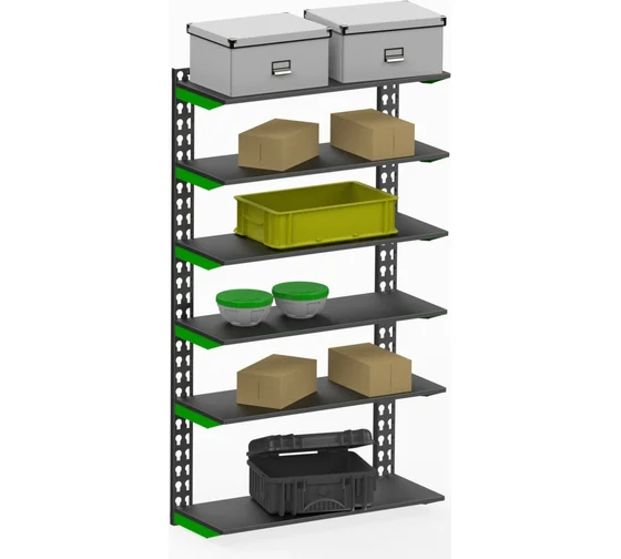 

Металлическая система хранения Metalex SMFVI15010030 серо-зеленый 100x30x150 см, Разноцветный, SMFVI15010030