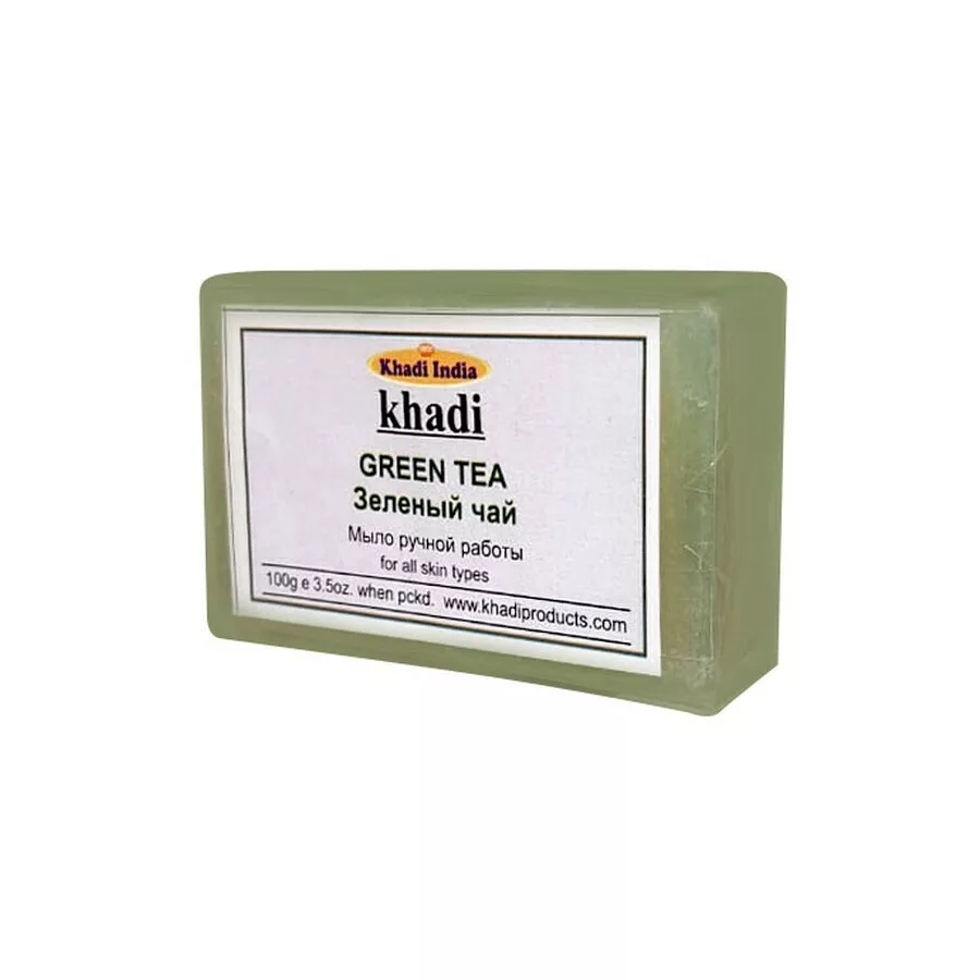 Мыло ручной работы Khadi зелёный чай, 100 г