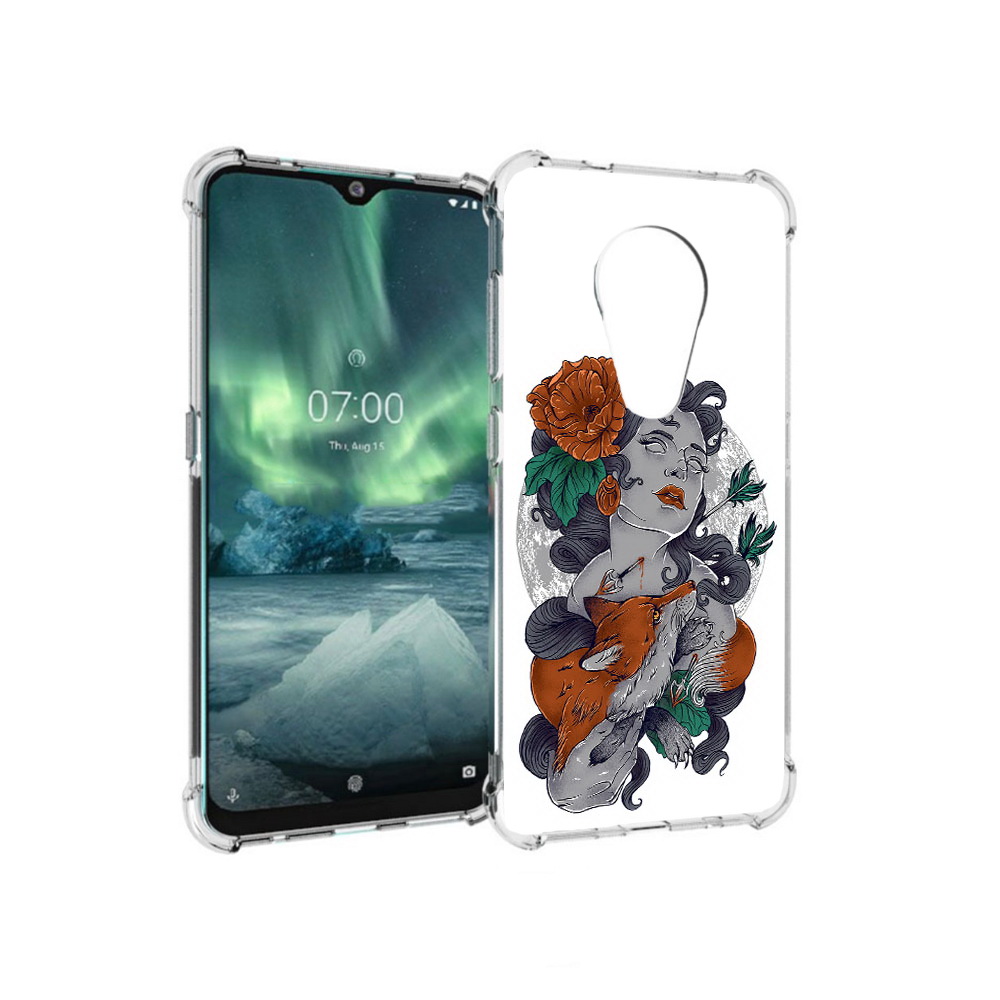 Чехол MyPads Tocco для Nokia 7.2 темная девушка с лисой (PT139171.105.639)