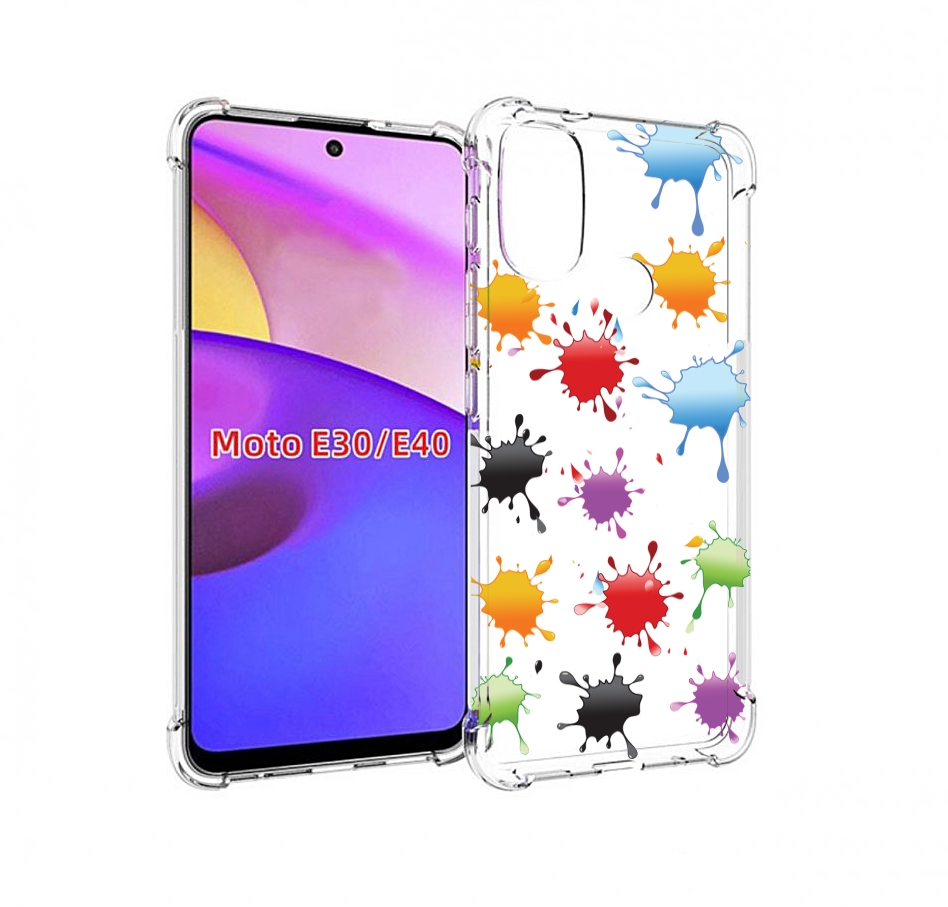 

Чехол бампер MyPads кляксы для Motorola Moto E30., Прозрачный, Tocco