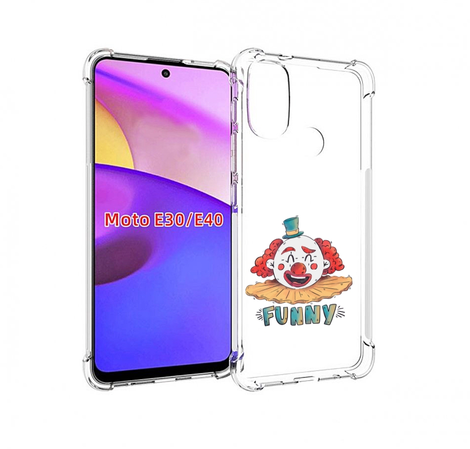 

Чехол бампер MyPads клоун-смешной для Motorola Moto E30., Прозрачный, Tocco