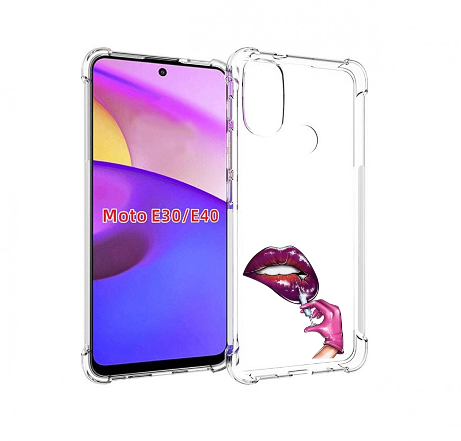 

Чехол бампер MyPads качаем-губы для Motorola Moto E30., Прозрачный, Tocco