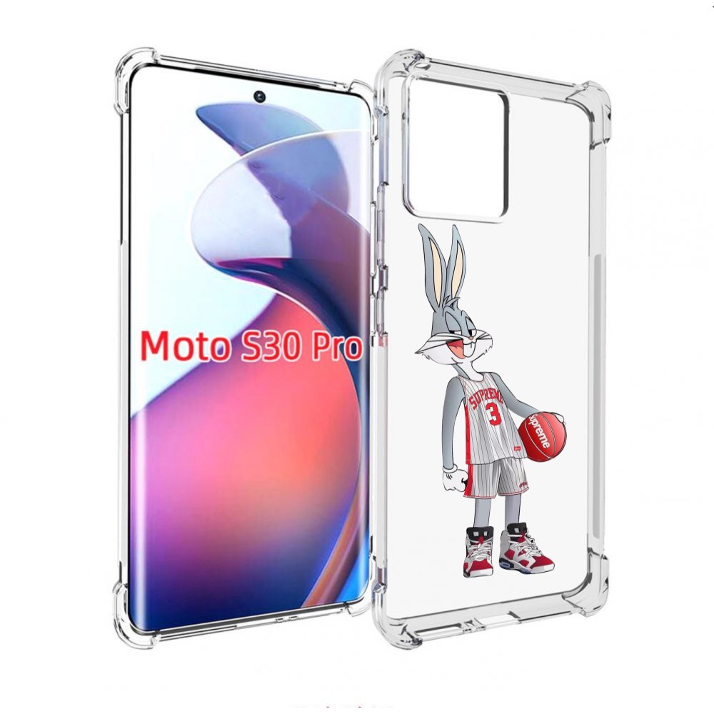 

Чехол MyPads заяц-баскетболист женский для Motorola Moto S30 Pro, Прозрачный, Tocco