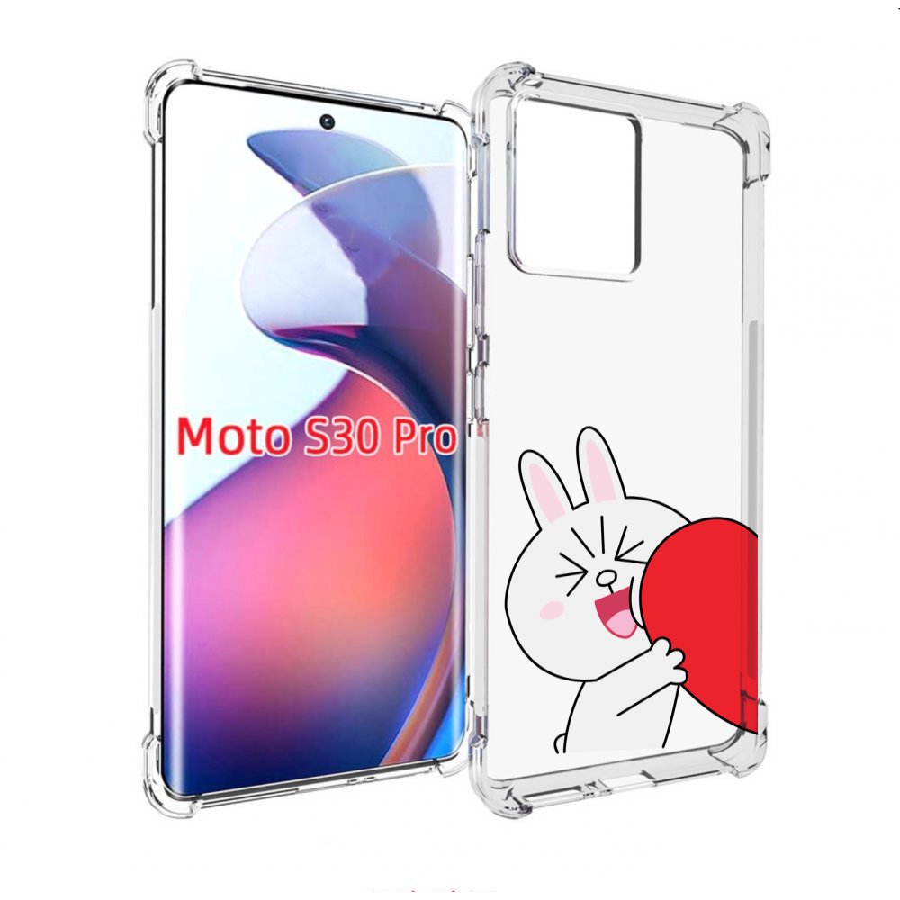 

Чехол MyPads зайчик-с-полуседрцем для Motorola Moto S30 Pro, Прозрачный, Tocco