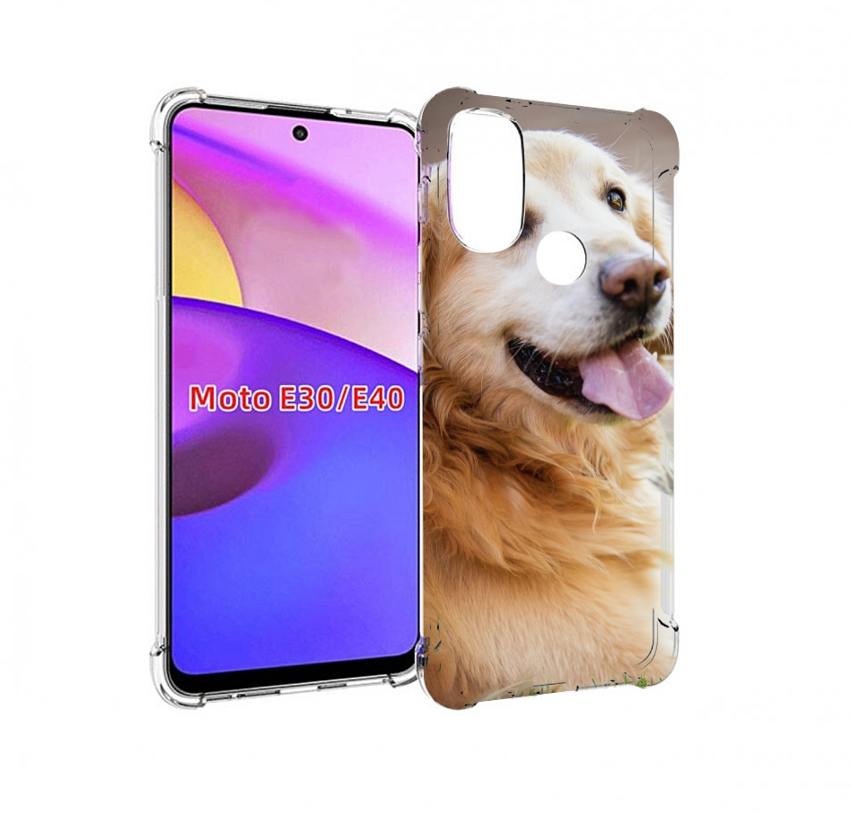 

Чехол бампер MyPads золотистыи ретривер для Motorola Moto E30., Прозрачный, Tocco