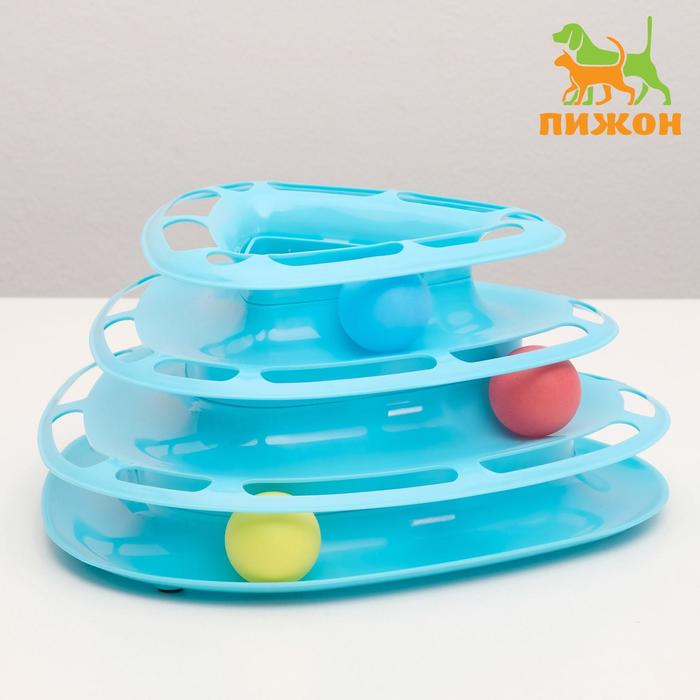 

Игровой комплекс для кошек трехуровневый с шариками, микс