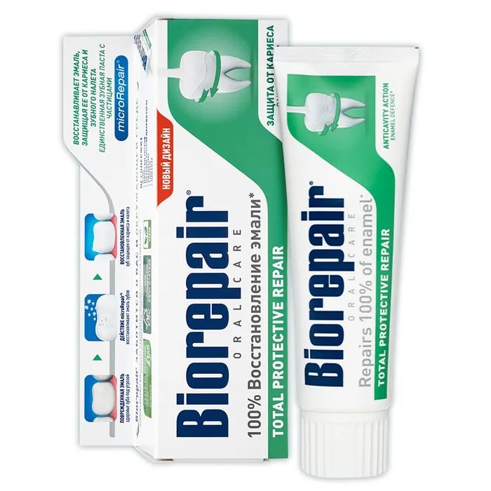 Зубная паста Biorepair Total Protective Repair Комплексная Защита, 75 мл паста зубная комплексная защита total protective repair biorepair биорепэйр 75мл