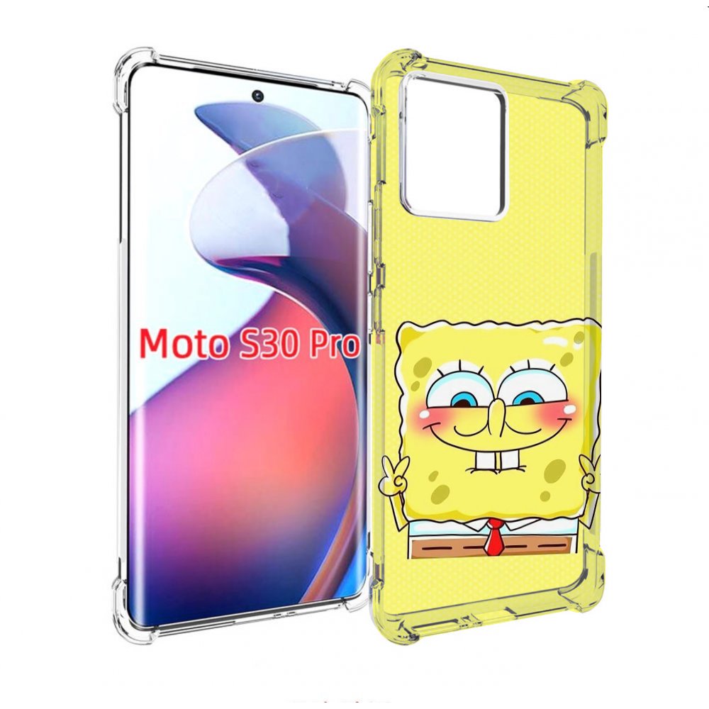 

Чехол MyPads довольный милый спанчбоб для Motorola Moto S30 Pro, Прозрачный, Tocco