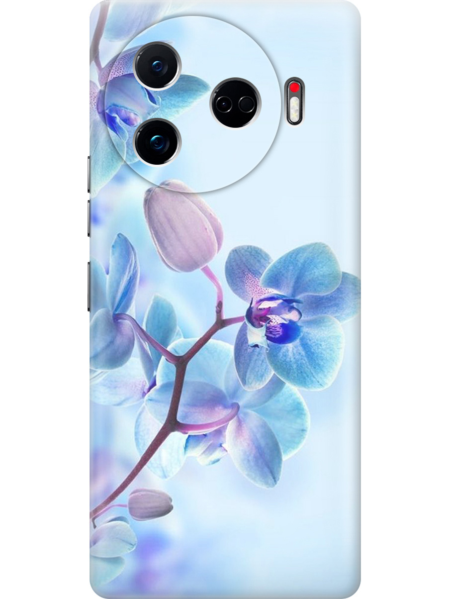 

Силиконовый чехол на Tecno Camon 30 Pro 5g с принтом "Синий цветок на синем", Прозрачный;голубой;синий, 782633621