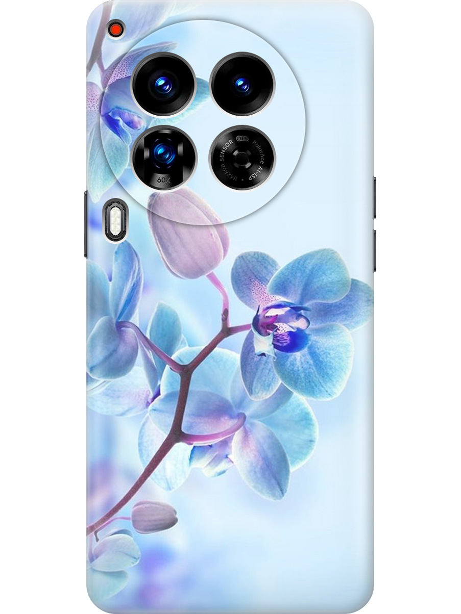 

Силиконовый чехол на Tecno Camon 30 Premier 5g с принтом "Синий цветок на синем", Прозрачный;голубой;синий, 782633021