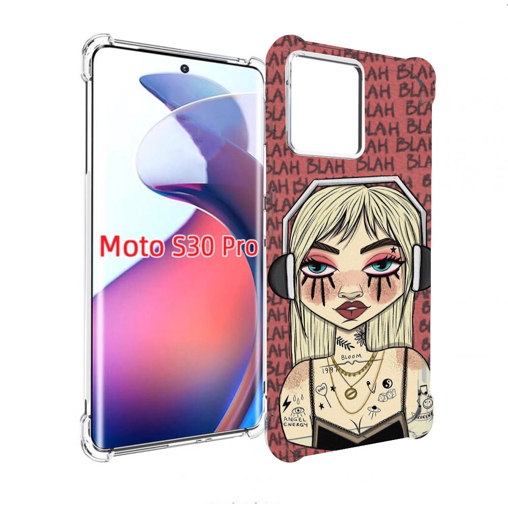 

Чехол MyPads дерзкая-девушка-в-наушниках женский для Motorola Moto S30 Pro, Прозрачный, Tocco