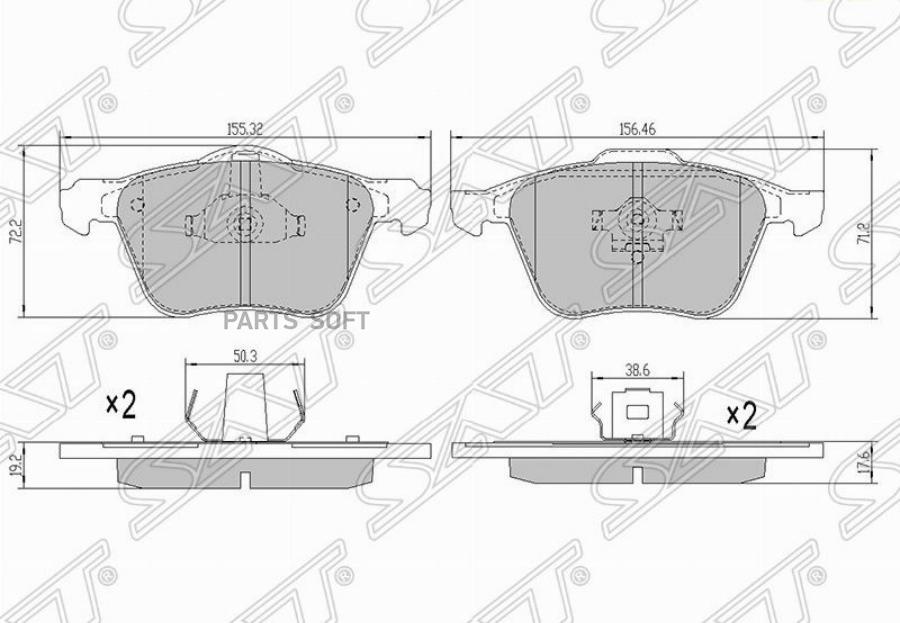 

Колодки Тормозные Перед Volvo Xc90/S60/S80/V70 Диск 15/16 Sat арт. ST-30793231