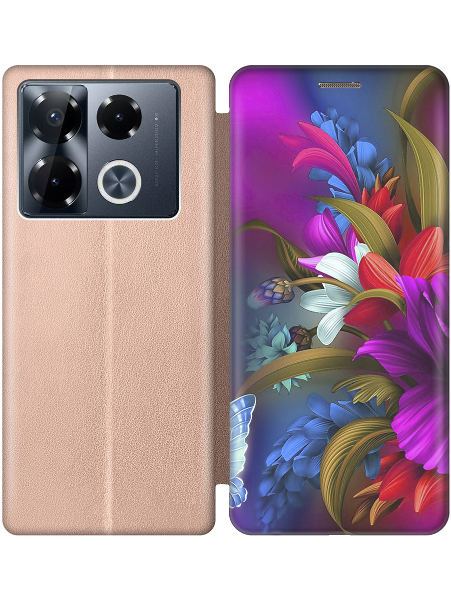 

Чехол-книжка на Infinix Note 40 Pro / 40 Pro 5g / 40 Pro+ 5g с принтом золотой 801651, Золотистый;зеленый;красный;фиолетовый, 782627023