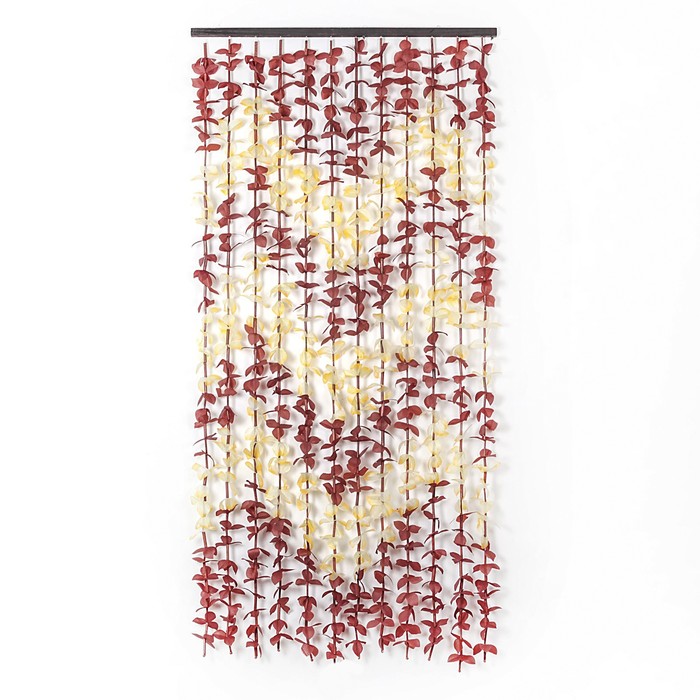 Занавеска декоративная «Листики», 90x180 см, 12 нитей, зигзаг, цвет кофейный