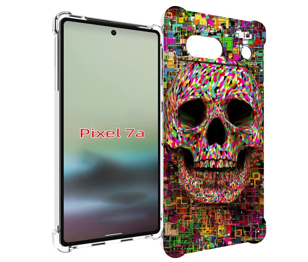 

Чехол MyPads череп красочные цвета для Google Pixel 7A, Tocco