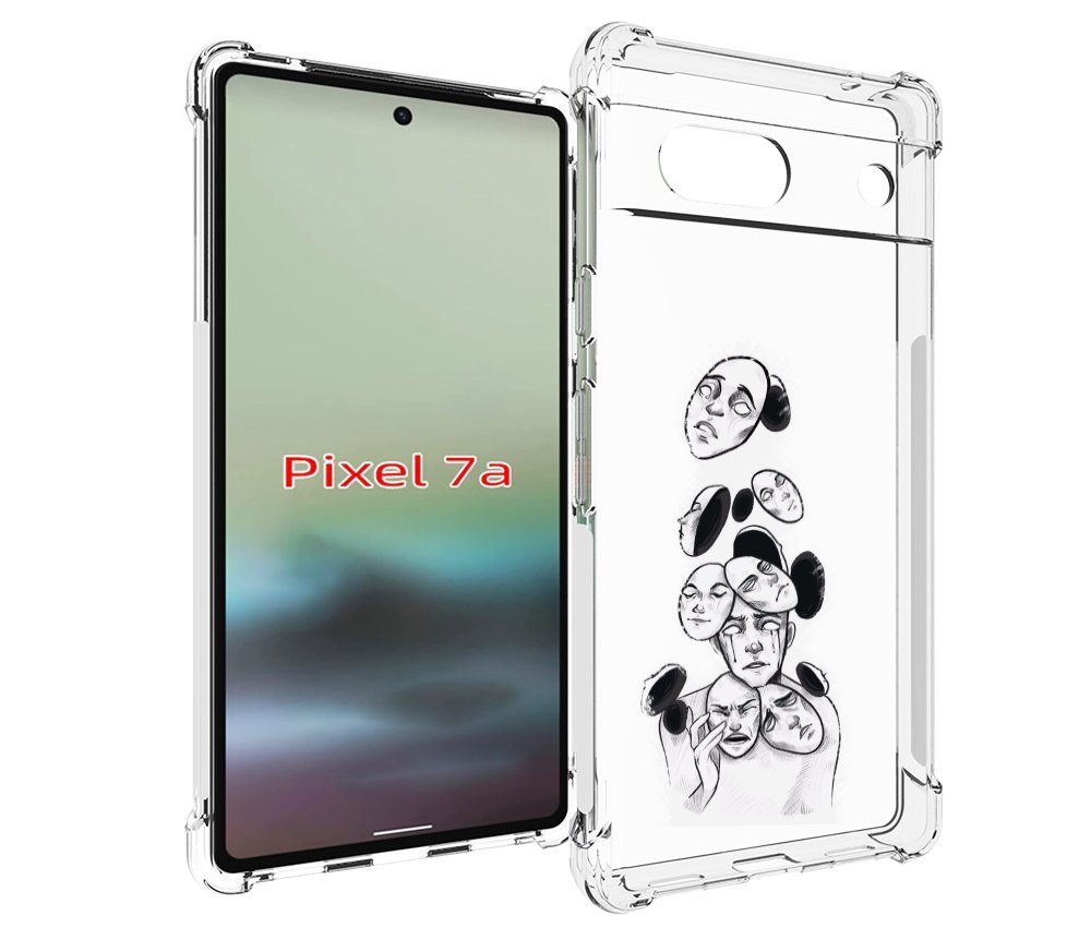 

Чехол MyPads человек с разными масками для Google Pixel 7A, Tocco