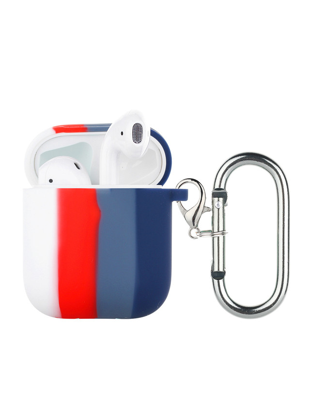 фото Чехол luxcase для air pods 1/2 rainbow silicon case (blue + red + white)/96110