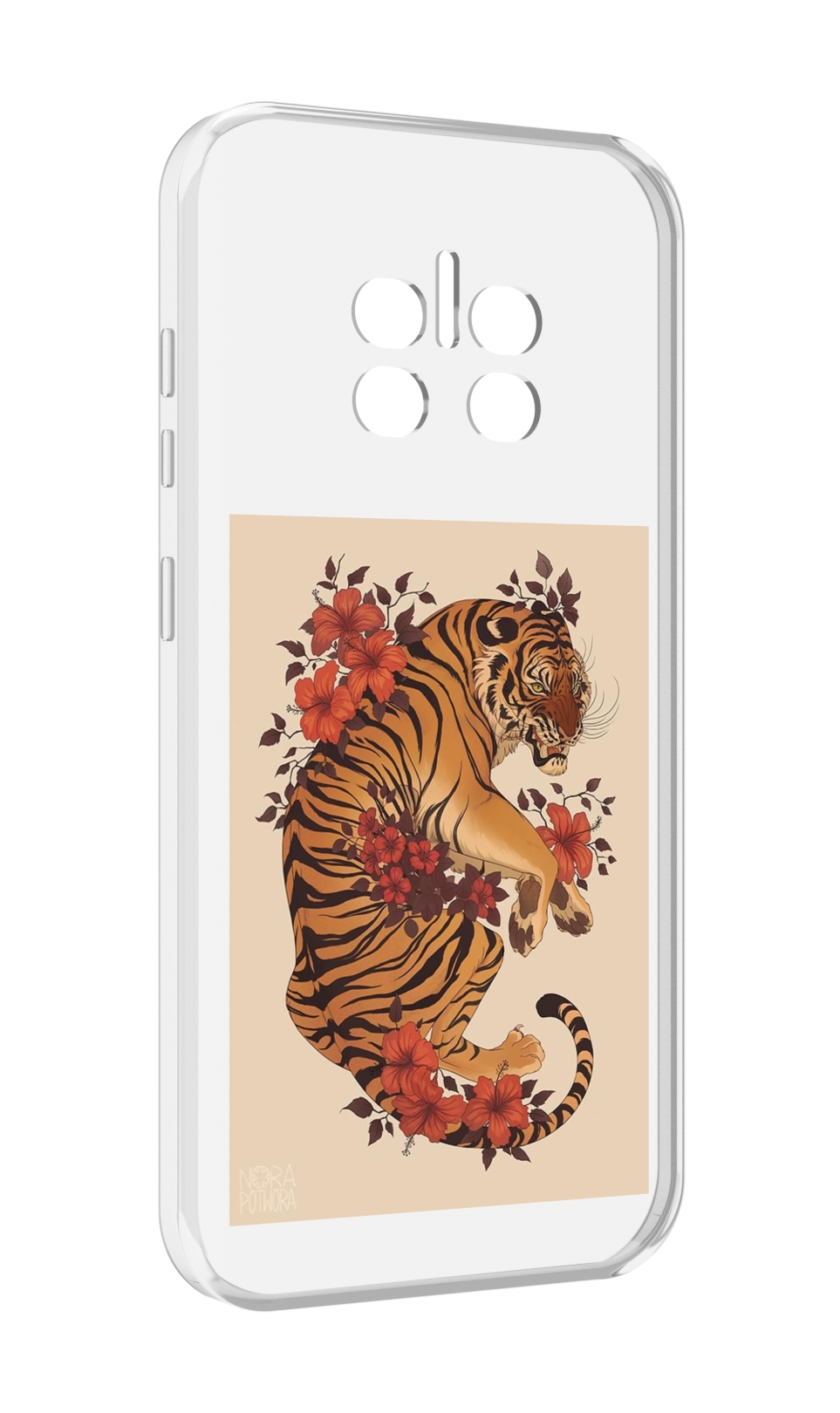 

Чехол MyPads злой-тигр-с-цветами для Doogee V11, Прозрачный, Tocco