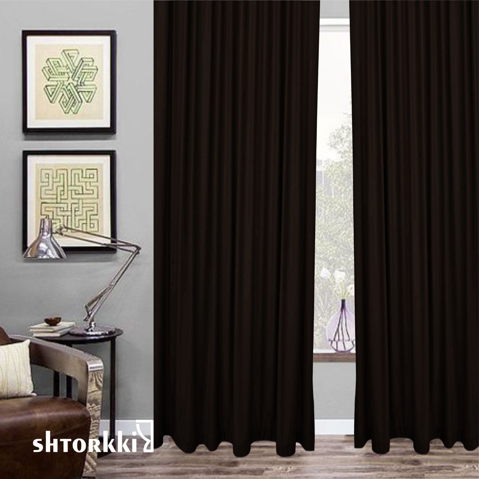 Шторы shtorkki интерьерные бархат Brown 400х300 см