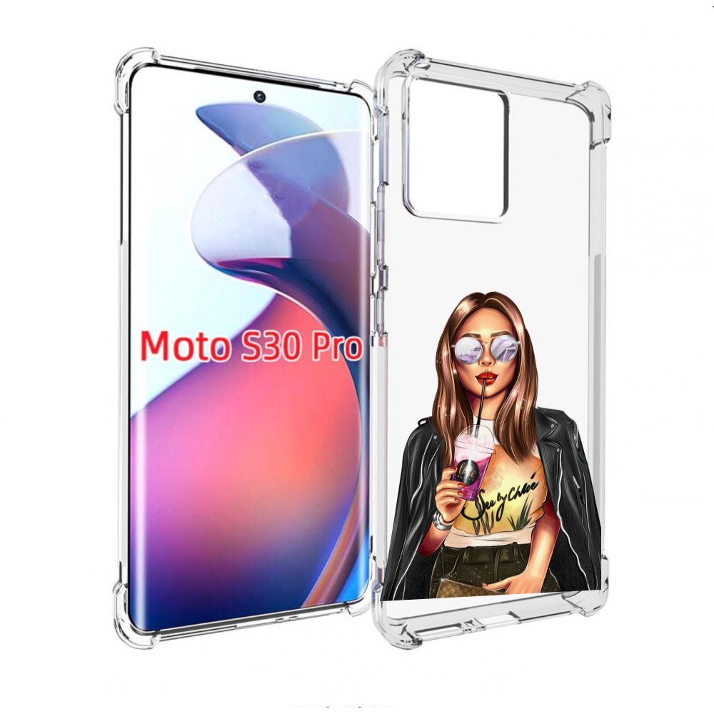 

Чехол MyPads девушка-с-фиолетовым-коктейлем женский для Motorola Moto S30 Pro, Прозрачный, Tocco