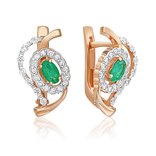 

Серьги из золота PLATINA jewelry 02-0083, изумруд/бриллиант, 02-0083