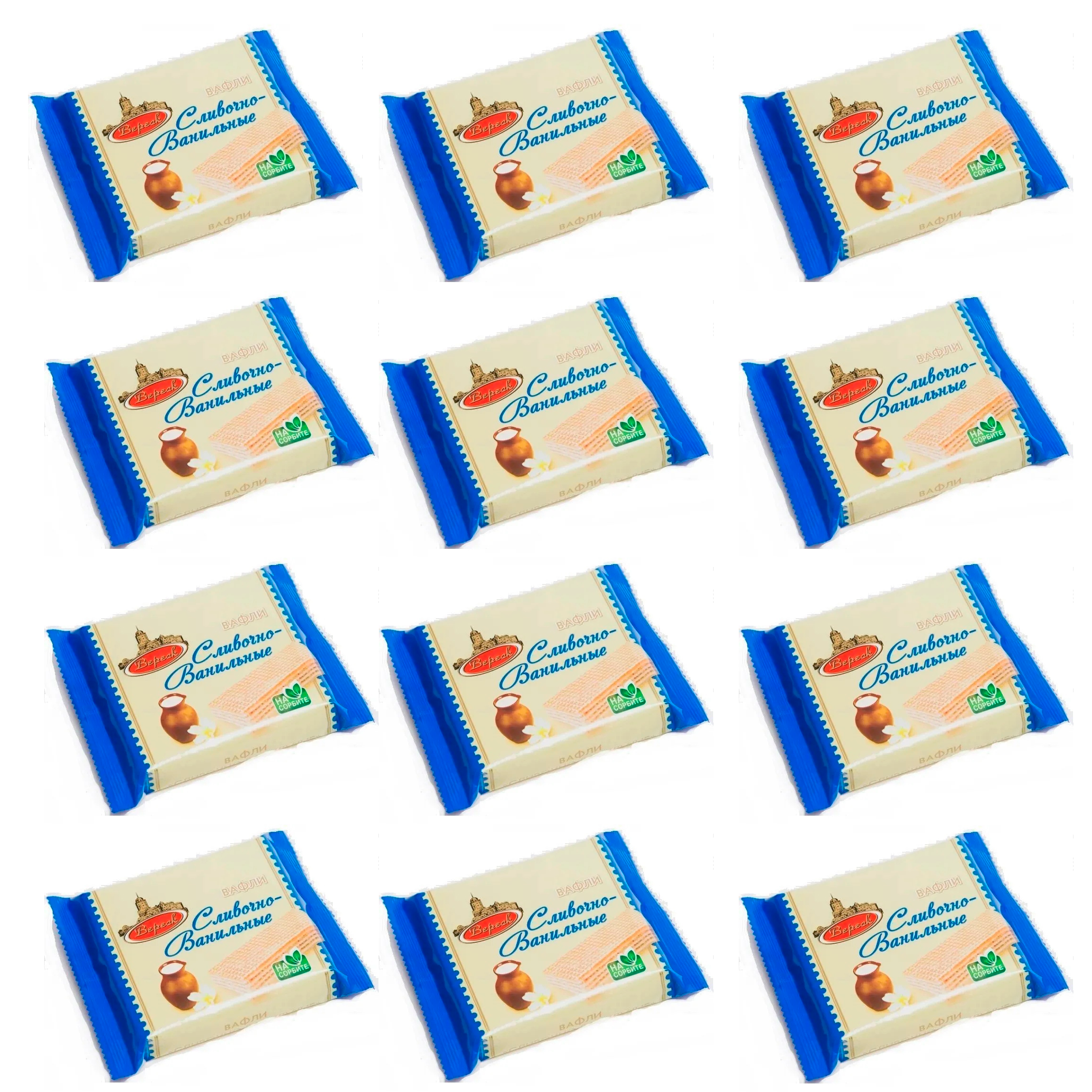 Вафли Вереск сливочно-ванильные, на сорбите, 60 г х 12 шт