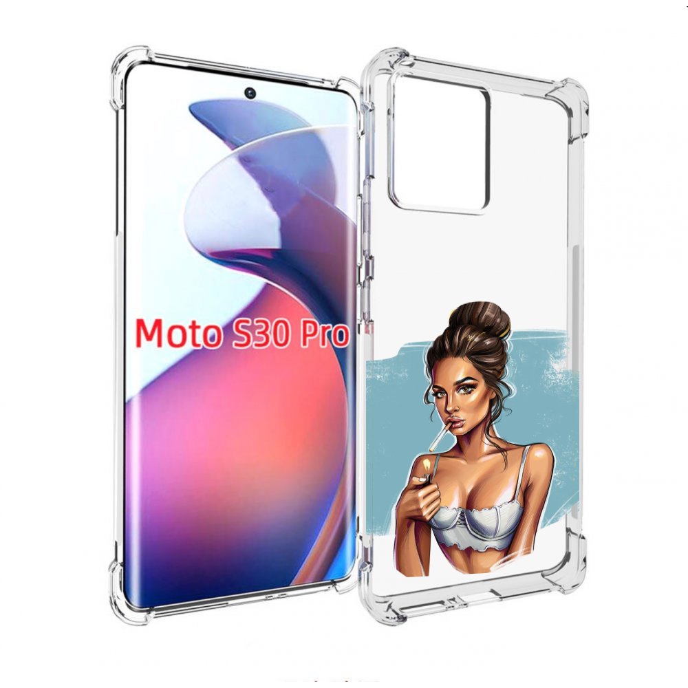 

Чехол MyPads девушка-с-зажигалкой для Motorola Moto S30 Pro, Прозрачный, Tocco
