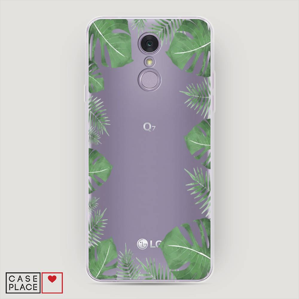 фото Чехол awog "листья папоротника рамка" для lg q7 (plus, alpha)