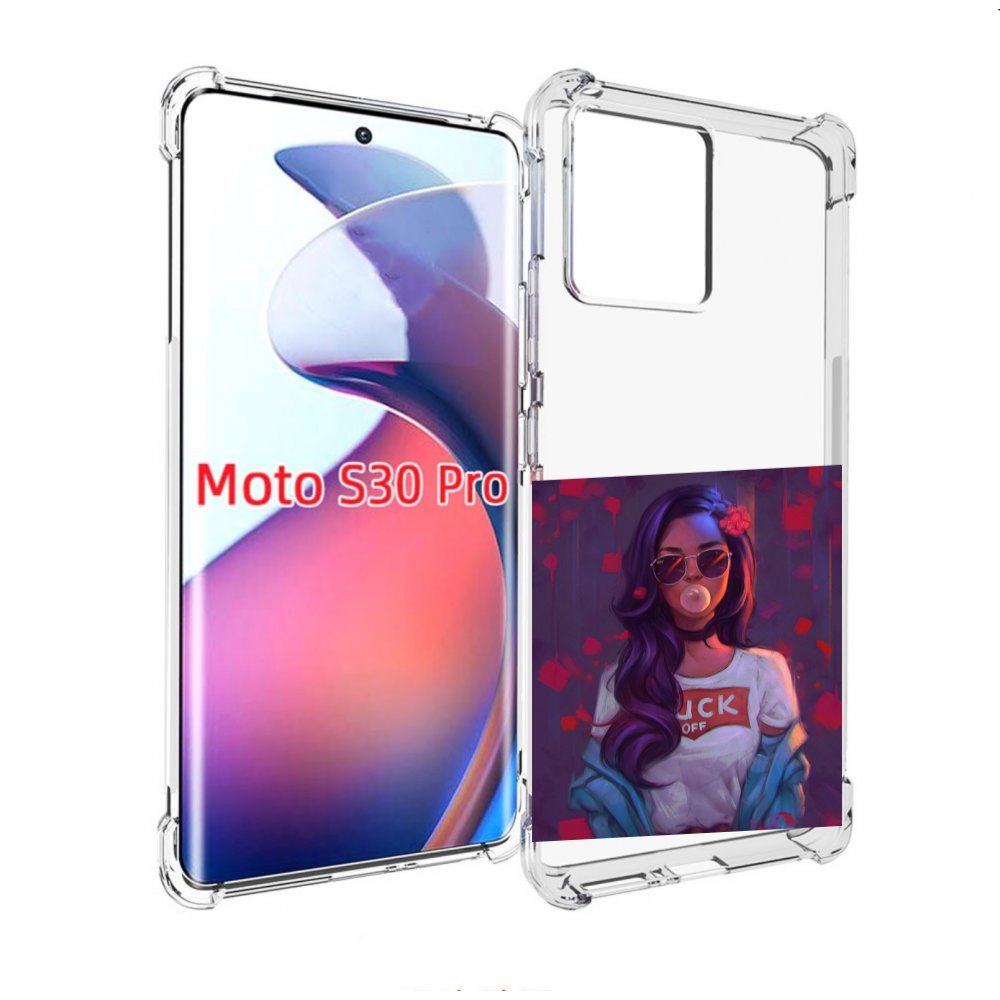 

Чехол MyPads девушка-с-жвачкой женской для Motorola Moto S30 Pro, Прозрачный, Tocco