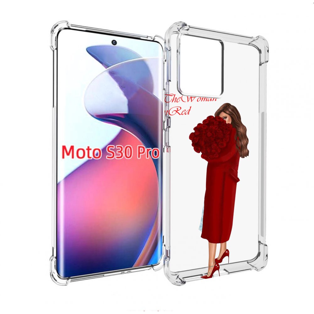 

Чехол MyPads девушка-полностью-в-красном женский для Motorola Moto S30 Pro, Прозрачный, Tocco