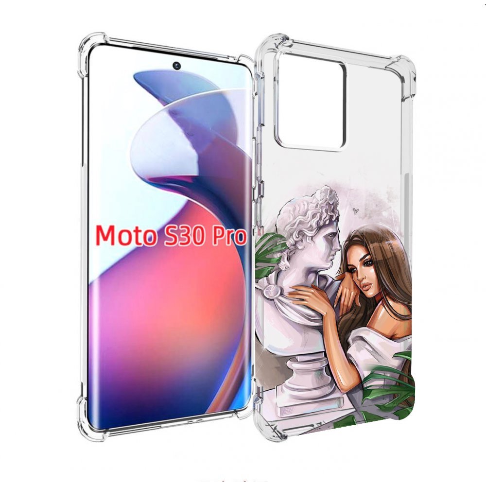 

Чехол MyPads девушка-модель-со-статуей женский для Motorola Moto S30 Pro, Прозрачный, Tocco