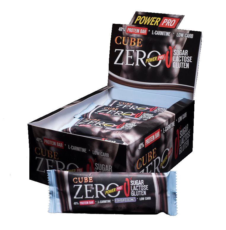 фото Батончики power pro cube zero 20*50 г - кокос powerpro