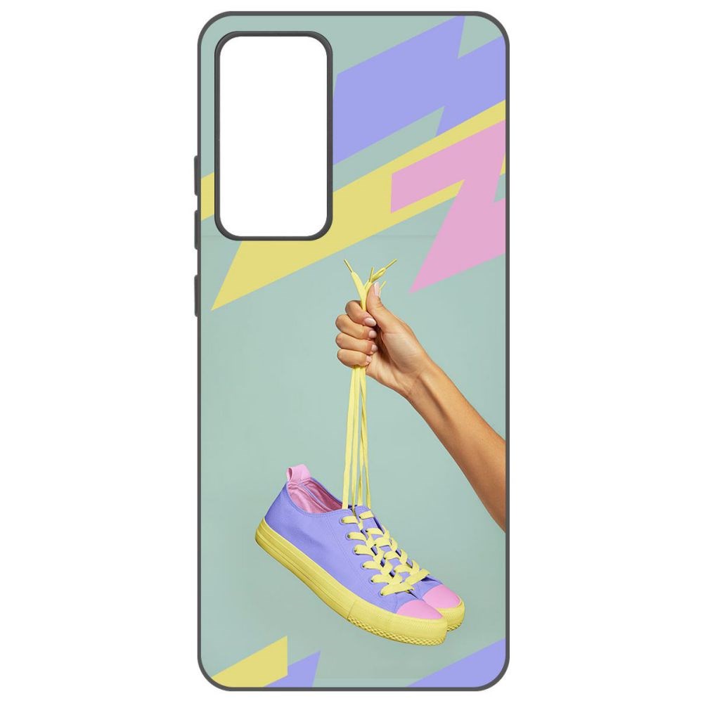 Чехол-накладка Krutoff Soft Case Кроссовки женские Цветные для Xiaomi 12X черный