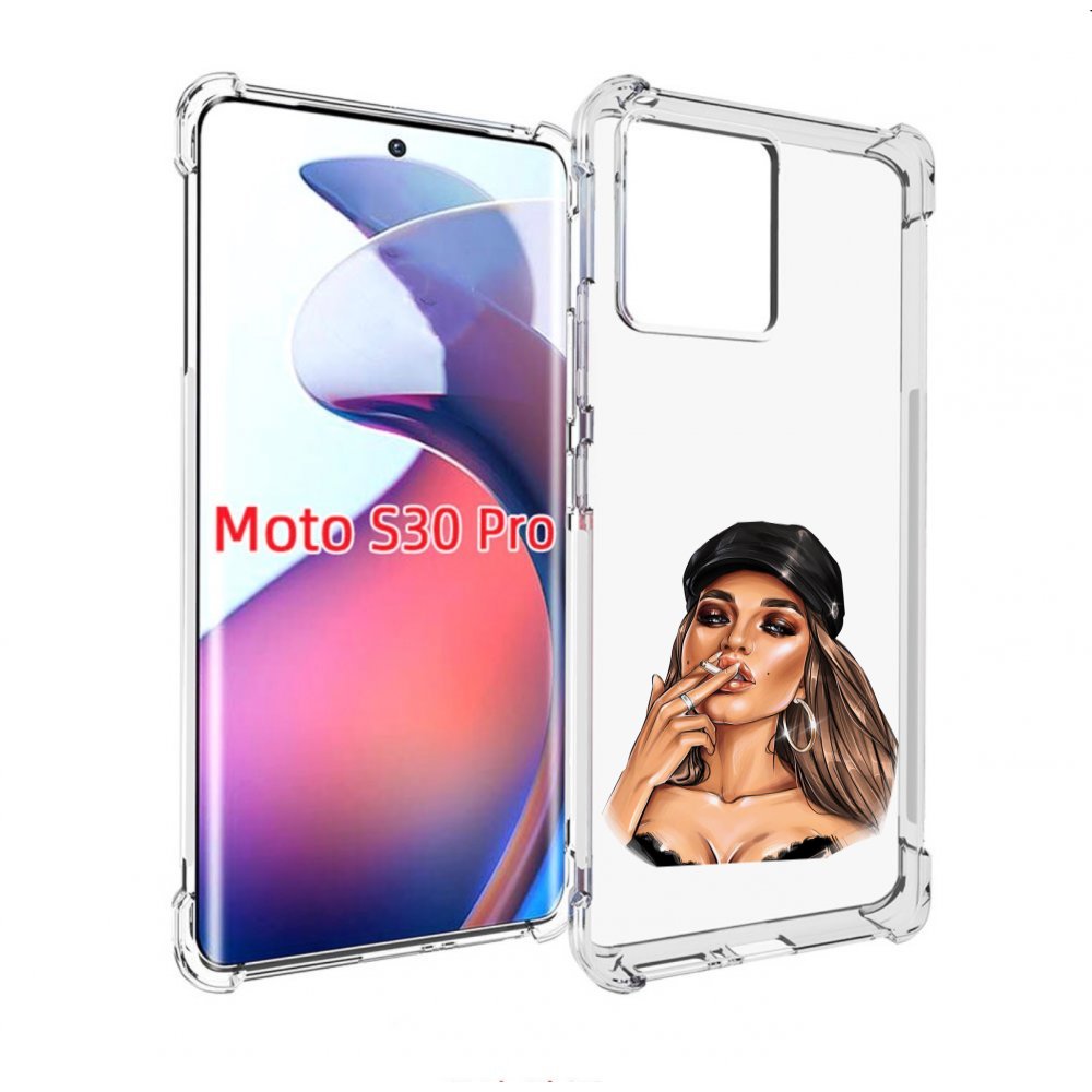 

Чехол MyPads девушка-в-шапке-с-сигаретой для Motorola Moto S30 Pro, Прозрачный, Tocco