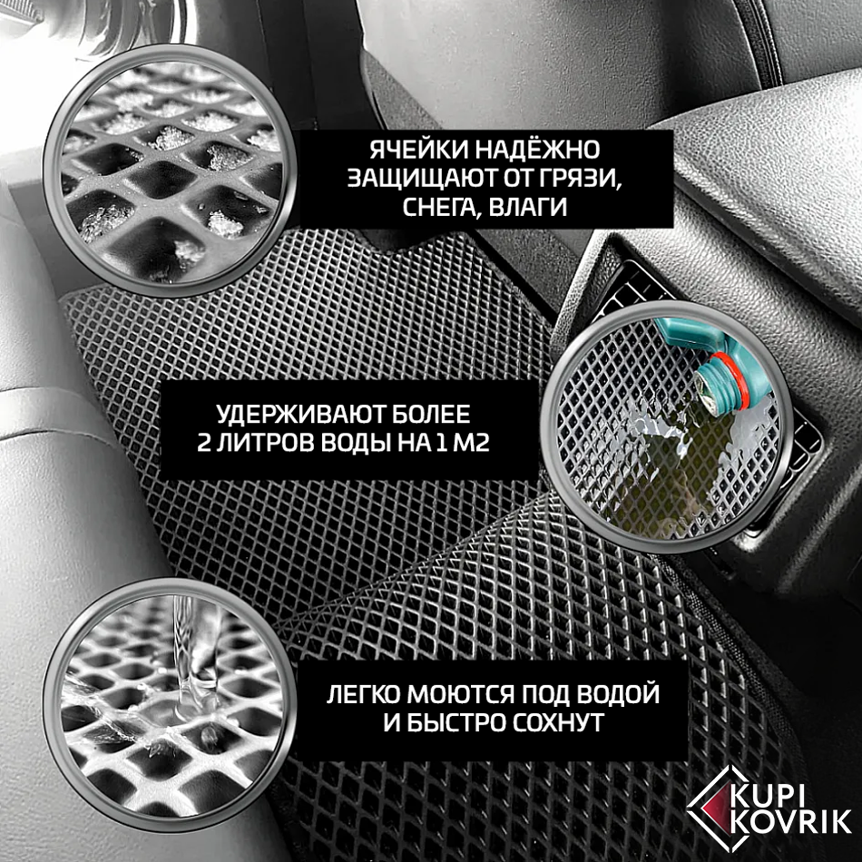 

Комплект ковриков Kupi-Kovrik ЕВА передние для Peugeot 407 (2004-2010), чёрные/EVA/ЭВА